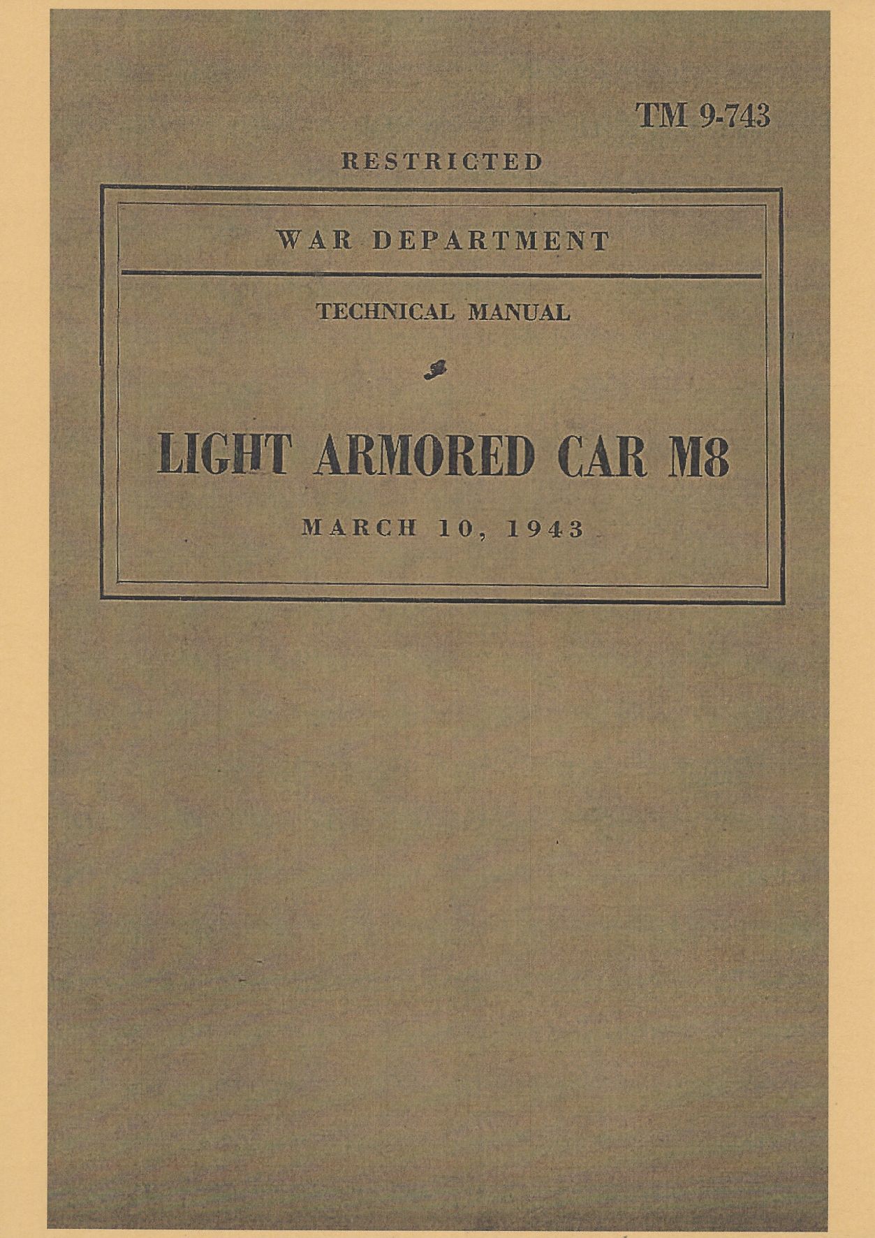 TM 9-743 US LIGHT ARMORED CAR M8